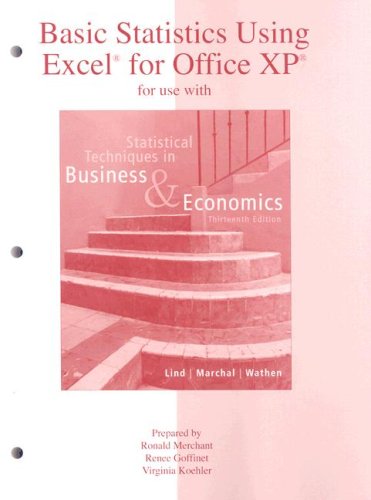 Textbook Cover for Basic Statistics Using Excel to accompany Statistical Techniques in Business and Economics