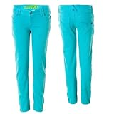 IMAGE OF Roxy Girls 7-16 Skinny Colored Denim Pant With Zipper Detail, Aqua, 16