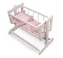 Badger Basket Heirloom Style Doll Cradle With Blanket And Pillow - Pink/White