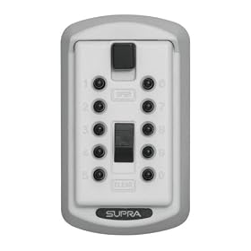 GE Security 001413 Interlogix Supra S6 Pushbutton Combination Keybox, White