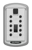 GE AccessPoint 001413 KeySafe Original 2-Key Slimline Pushbutton Combination Key Box, White