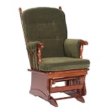 Cushion Arm Post-Back Glider- Deep Green/ Cherry