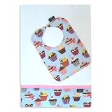 Cupcake Bib and Burp Cloth Set