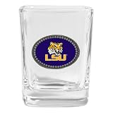 Set of 2 Louisiana State Fightin' Tigers (LSU) Logo Square Shot Glass - NCAA College Athletics