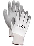Magid ROC GP139 Polyester Glove, Gray Polyurethane Palm Coating, Knit Wrist Cuff