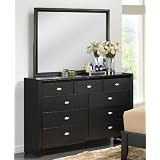 Ecrille 350 Black Wood Dresser and Mirror