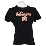 Cincinnati Bengals "Script" Women's T-Shirt (Black) - Large