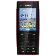 Nokia X2-00 Handy (5,6 cm (2,2 Zoll) Display, Bluetooth, 5 Megapixel Kamera) schwarz/rot