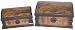 Simple Beautiful Unique Gift Idea Her Him Them - 13" Asian Decorative Boxes w/ Luck Symbols (Set / 2)
