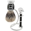 Parker 71R Safety Razor Shave Set - Includes Pure Badger Brush, Stand & Parker 71R Safety Razor