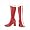 Women's 3 Inch Block Heel Wonder Woman Boot, Side Zipper (Red/White;6)