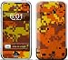 Digital Orange Camo Design Protective Skin Decal Sticker for Apple iPhone (2G)