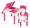 Furniture online: NEW Abracadabrazoo Exclusive Girls Pink 2 in 1 Construction Play Table & Chair Set Lego & Duplo Bricks Blocks Compatible