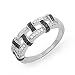 Sterling Silver Round Diamond Black and White Fashion Band Ring (1/5 cttw)