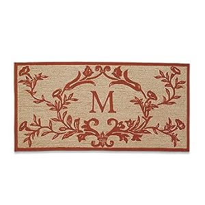 Monogrammed Ornamental Door Mat - Neutral, A, 30" x 48" - Frontgate