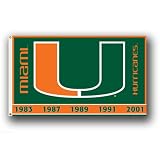 Miami Hurricanes NCAA 3' x 5' Premium 2-Sided Banner Flag