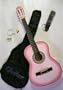 38" Pink Acoustic Guitar w/ Carrying Case & Accessories