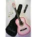 38" Pink Acoustic Guitar w/ Carrying Case & Accessories