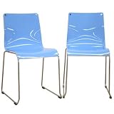 Balisto Acrylic Dining Chairs in Blue (Set of 2)
