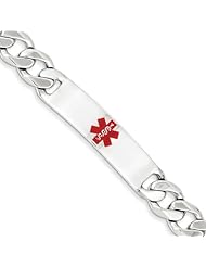 Sterling Silver Polished Medical Curb Link Id Bracelet, Best Quality Free Gift Box Satisfaction Guaranteed