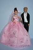 Wedding Set Complete with Wedding Gown and Black Tux Made to Fit the Barbie Doll
