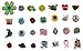28-Pack Assorted Shoe Crocs Clogs Snap On Charms