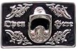 "Open Here" Rectangular Metal Bottle Opener Belt Buckle