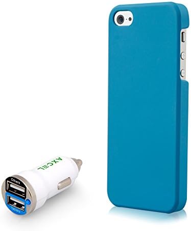 iPhone SE iPhone 5S Case, Drop Protection, Soft, Ultra Slim, Flexible, Premium Protective iPhone Cover w/ Free 2Amp Dual USB Rapid Car Charger (SnapOn Blue)