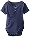 L'ovedbaby Unisex-Baby Newborn Organic Short-Sleeve Kimono Bodysuit, Navy, 0/3 Months