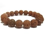 Lava Bracelet 03 Stretch 10mm Red Crater Matte Stone Crystal Rock Natural Beaded
