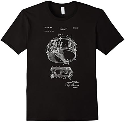 Men's Snare Drum Patent T Shirt Large Black