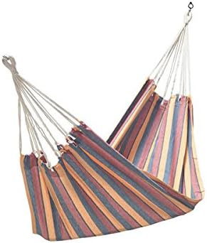 Orange/ Yellow Multi-stripe Cotton Fabric Hammock (3' x 11')