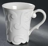 Casafina Arabesque-White Mug, Fine China Dinnerware