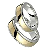 Aldabella - Stunning Two Tone Comfort Fit Wedding Band for Him & Her! Custom Made! Choose your Size.