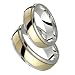 Aldabella - Stunning Two Tone Comfort Fit Wedding Band for Him & Her! Custom Made! Choose your Size.