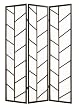3 Panel Black Oriental Shoji Privacy Screen / Room Divider
