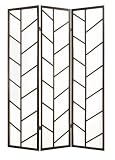 3 Panel Black Oriental Shoji Privacy Screen / Room Divider