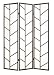 3 Panel Black Oriental Shoji Privacy Screen / Room Divider
