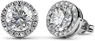 BlackGift Swarovski Element Crystal Stud Earrings Streling Silver Earrings