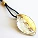 Handmade Leaf Shaped Murano Glass Pendant- Foglia Light Brown Style 1