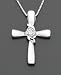 Sirena 14k White Gold Diamond Cross Pendant (1/10 ct. t.w.)