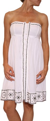 Foley + Corinna Studded Strapless Dress White Size M