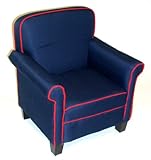 IMAGE OF 4D Concepts High Back Kids Chair, Navy Blue with Red Piping