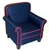 4D Concepts High Back Kids Chair, Navy Blue with Red Piping
