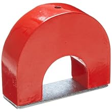 Cast Alnico 5 Horseshoe Magnet With Keeper, 3" Wide, 2-1/2" High, 15/16" Thick, 3/16" Hole On Top (Pack of 1)