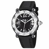 Chopard Happy Sport Round Ladies Black Ceramic Diamond Watch 288507-9029