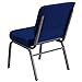 Flash Furniture HERCULES Series 21''W Stacking Church Chair in Navy Blue Fabric - Silver Vein Frame