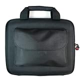 ASUS EeePC 1002HA, 1008HA, 1008P, S101, T101MT 1005HA, 1005 PE, 1005PR, 1001P BLACK With Pockets & Handle Suitcase EVA HARD BRIEF Nylon Carrying POUCH CASE Cover Sleeve