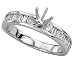 14K White Gold Diamond Engagement Ring Semimount
