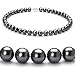 Black 8-9mm AA Freshwater Pearl Necklace 18 inch Princess Length
